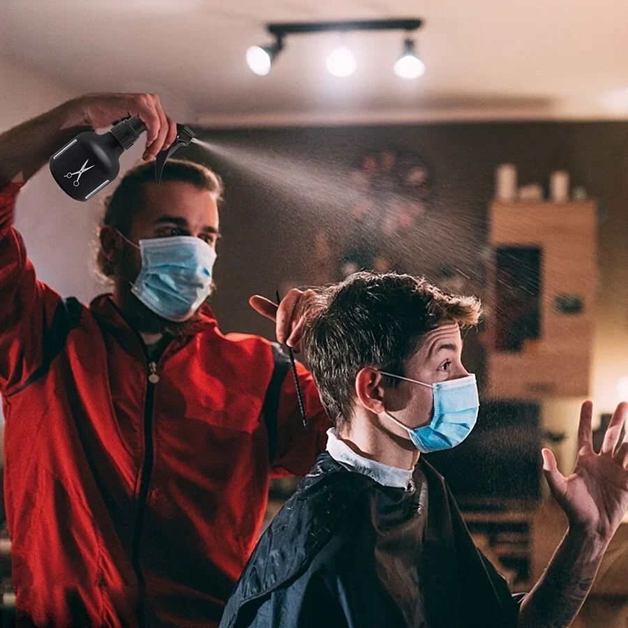 Professionelles Friseur-Umhang-Set, wasserdichtes Haarschneidekleid mit Nacken-Staubwedel-Bürste, Salon-Friseur-Umhang-Kittel für Männer und Frauen