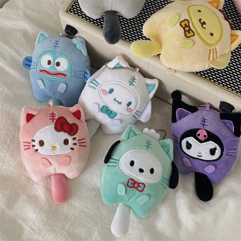 Kawaii Sanrio Cinnamoroll Anime Boneca De Pelúcia Pingente, Decoração Mochila, Badtz ruim, Maru Olá Kitty Chaveiro, Presente de Aniversário Bonito