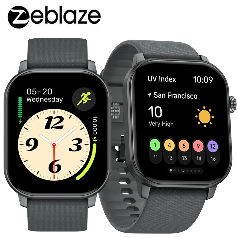 Zeblaze GTS 3 GPS ساعة ذكية للرجال 2.01 بوصة شاشة بلوتوث مكالمات هاتفية النوم معدل ضربات القلب SpO2 مراقبة الإجهاد الرياضة Smartwatch