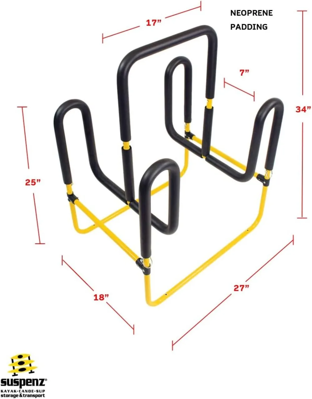 Suspenz double-up sup stand, hält 2 stand up paddle boards oder surfbretter, gelb