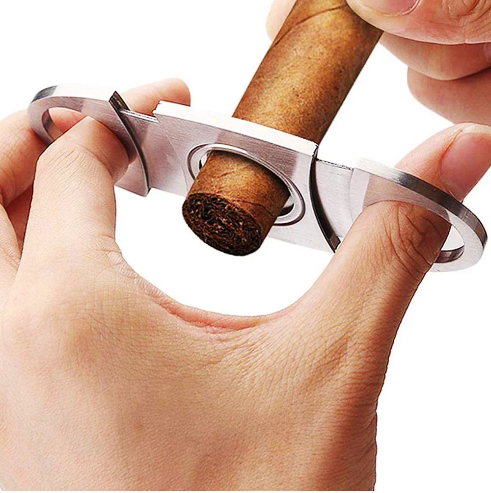 Stainless Steel Cigar Cutter New Metal Classic Guillotine Scissors Gift Portable Smoking Accessories Gifts for Man Cool Gadgets