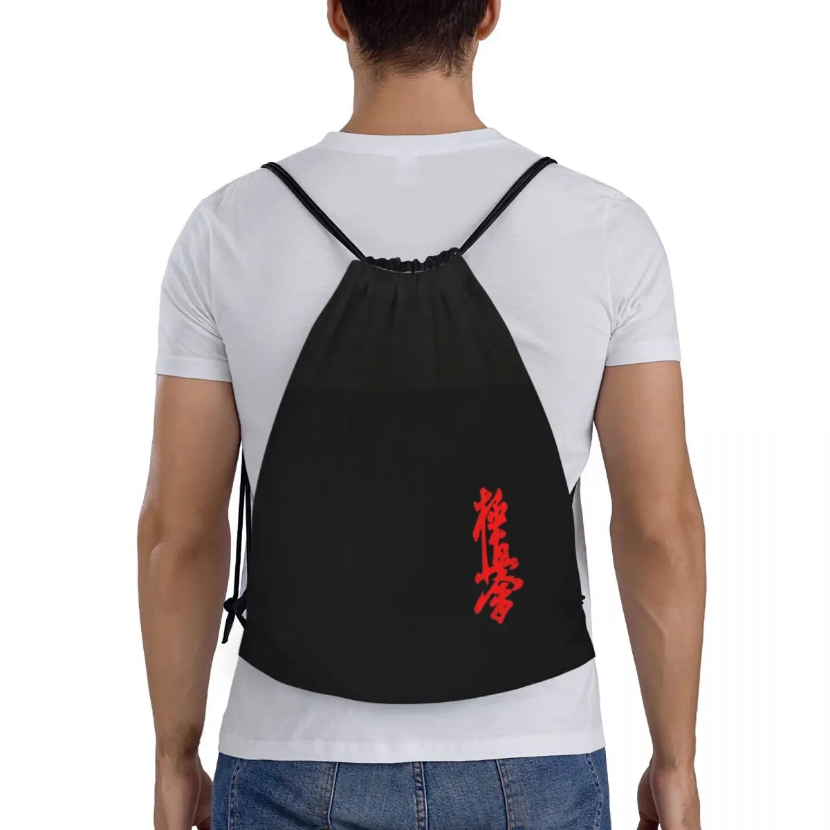 Mochila Kyokushin Karate Drawstring para homens e mulheres, bolsa de ginástica esportiva, legal, artes marciais, compras