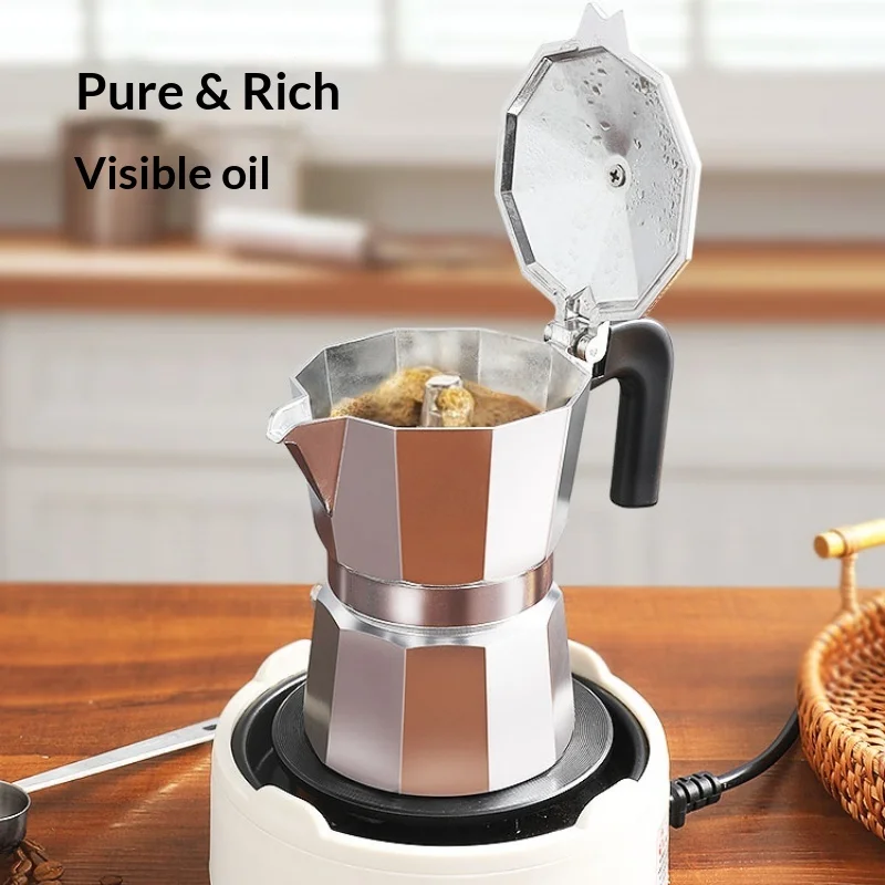 Generic Moka Pot Espresso Coffee Maker Mini Stovetop Concentrated Extraction For Home Outdoor Manual Coffee Brewing Utensil Set
