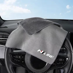 Car Microfiber Cleaning Towel Car Drying Towel Auto Washing Tools For Hyundai N Line Nline tucson kona sonata veloster i30 i20