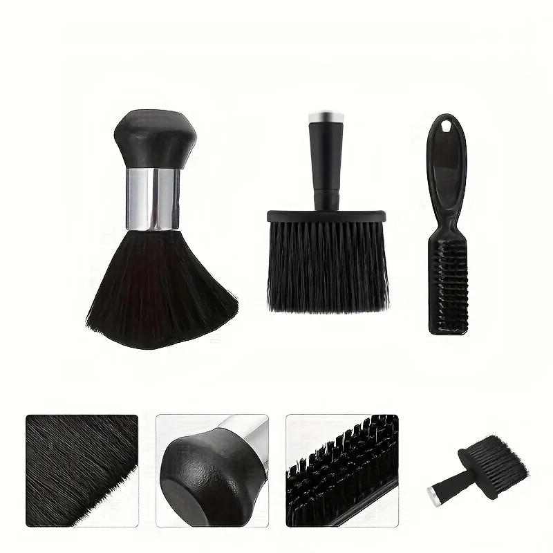 3/4 مجموعة فرشاة شعر مكسورة احترافية زجاجة رذاذ فرشاة شعر ناعمة مزيل غبار الرقبة مناسبة للصالونات في محلات الحلاقة