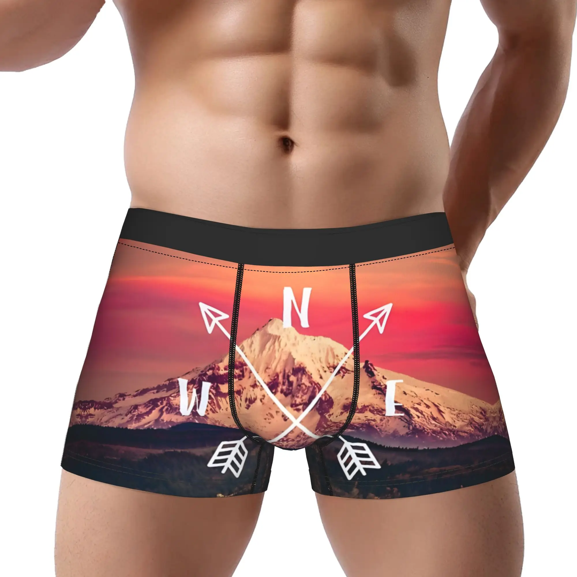 

Mountains And Forest Map Underpants Breathbale Panties Male Underwear Map Comfortable Shorts Boxer Briefs