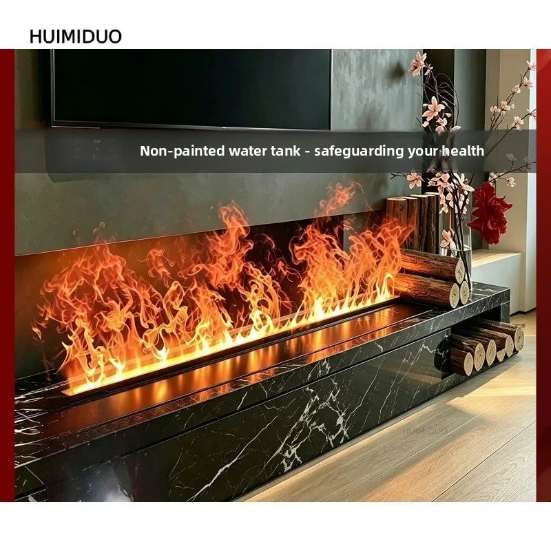 Imported 3d Atomizing Electronic Fireplace Simulation Flame Humidifier Decorative Cabinet Indoor Embedded Home Living Room Frenc