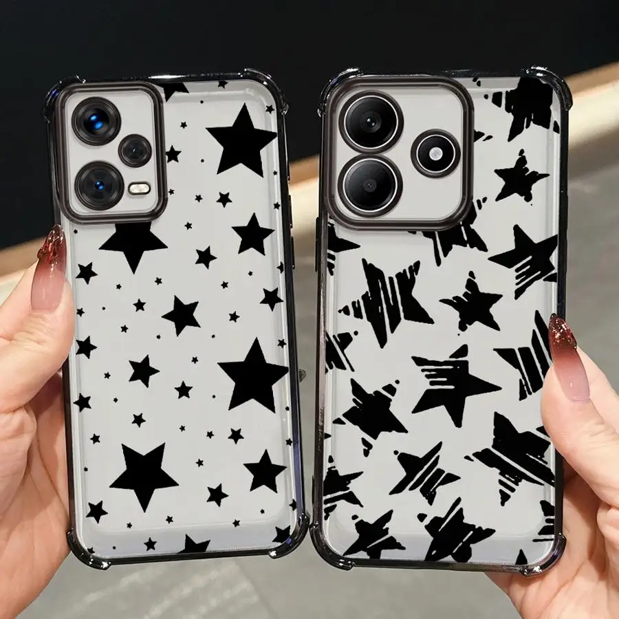 حافظة لهاتف Redmi Note 10s 9S 11 12 13 10 Pro 11s 14 Pro Plus 10 Lite نجمة خماسية