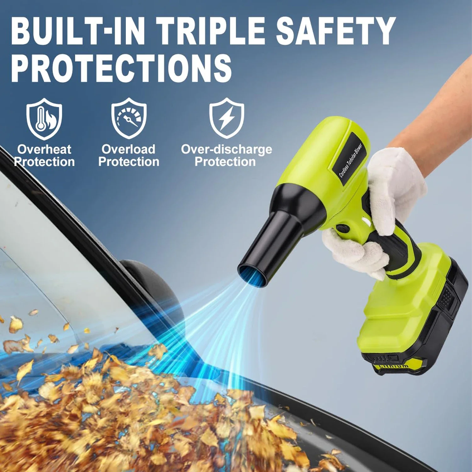 Power Tool Accessories for Ryobi 18V Battery Brushless Turbo Blower Violent Air Gun Handheld Fan Computer Keyboard Cleaning Tool