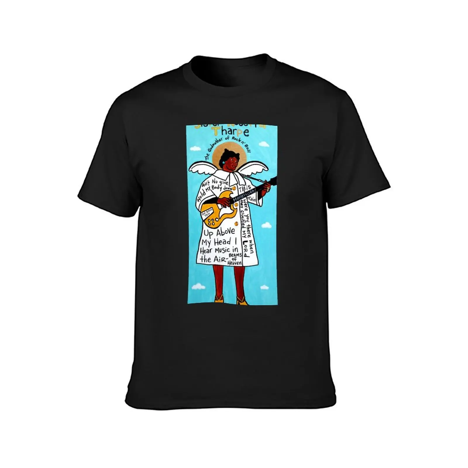 Sister Rosetta Tharpe Gospel Folk Art T-Shirt korean fashion blacks for a boy vintage clothes black t-shirts for men