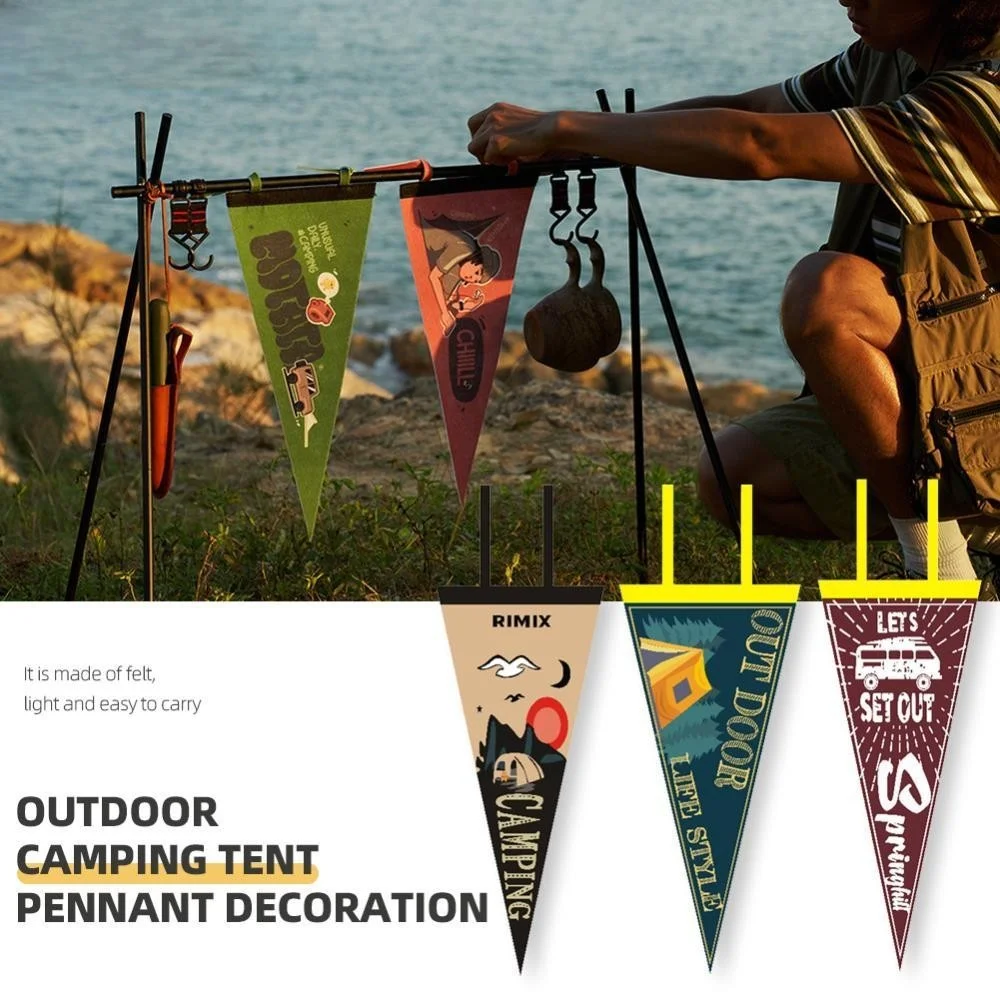 Outdoor Camping Tent Pennant Picnic Canopy Atmosphere Decorations Camp Hanging Flags Holiday Scene Felt Bunting