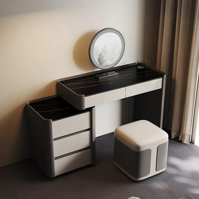 Luxury Storage Vanity Table Mirror Drawers Accessories Makeup Dressing Table Bedroom European Penteadeira Lounge Suite Furniture