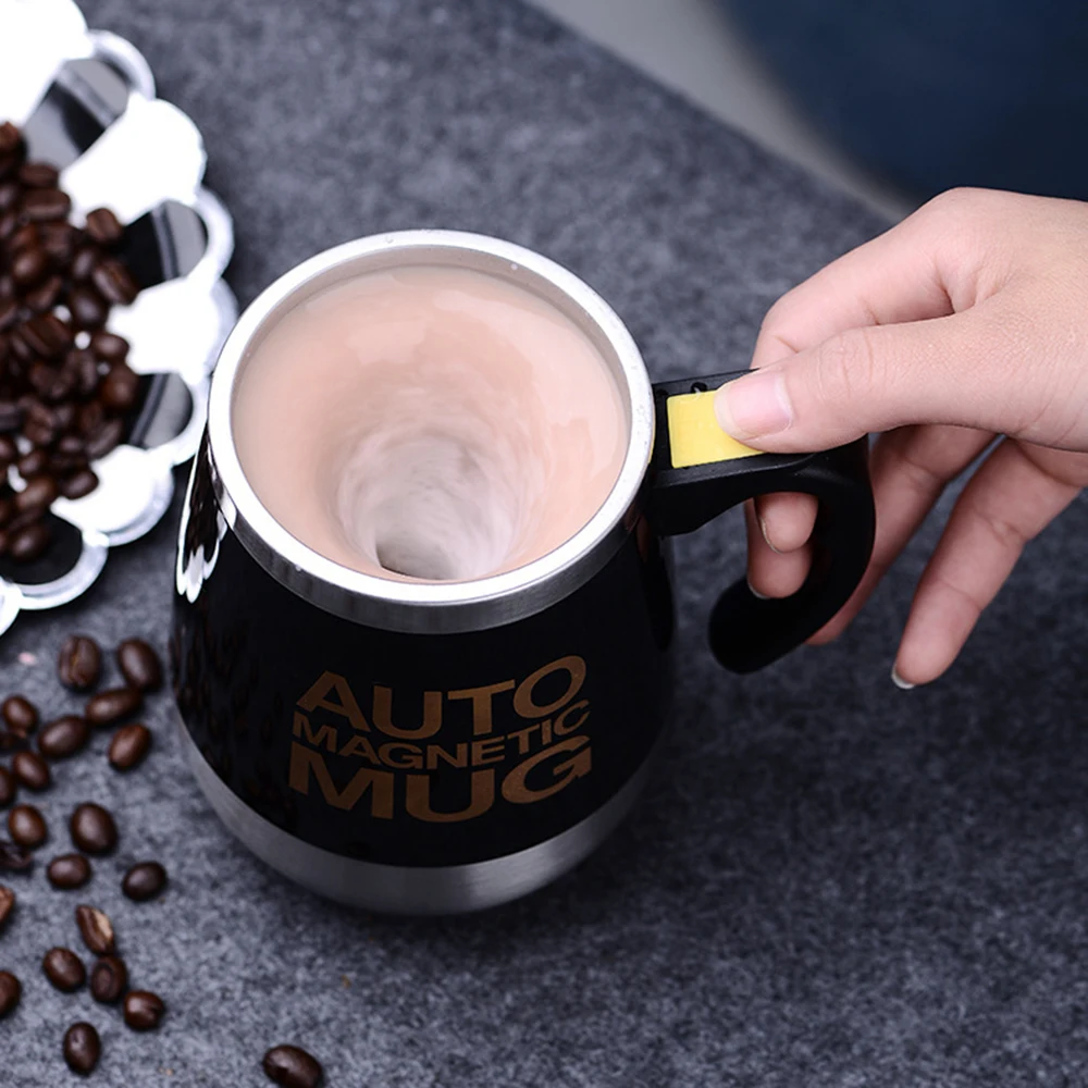 450ML Electric Stirring Mug Electric Smart Lazy Self Stirring Bottle Stainless Steel Coffee Milk Mixing Mixer Stir Mug Cups Gift