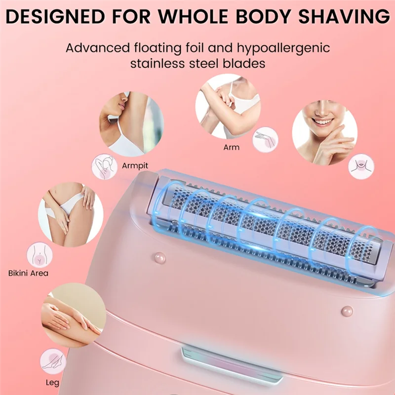 B15C Trimmer LED Display 5-In-1 Electric Shaver For Women For Legs Bikini Underarm Pubic Hair Removal