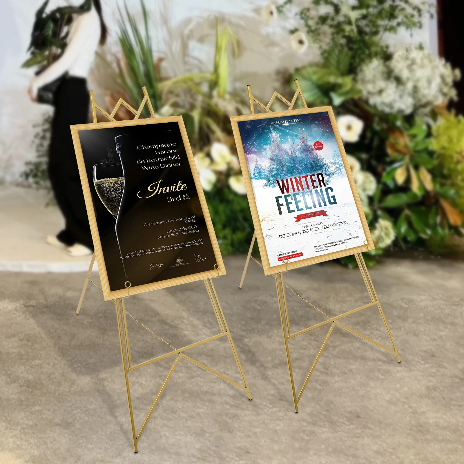 Wedding Support - 2 Buah Penyangga Pajangan Logam Tugas
