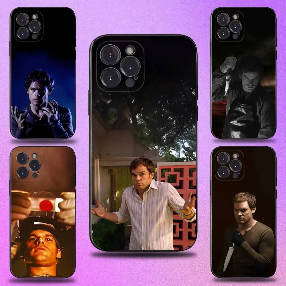 

Dexter M-Morgan Phone Case For iPhone 16,15,14,13,12,11 Plus,Pro Max,XS,X,XR,SE,Mini,8,7,Soft Silicone Black Cover