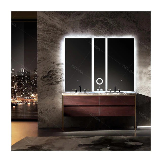 

2019 Latest New Design Gold Color Stainless Steel Bathroom Vanity Cabinet With Led Mirror
