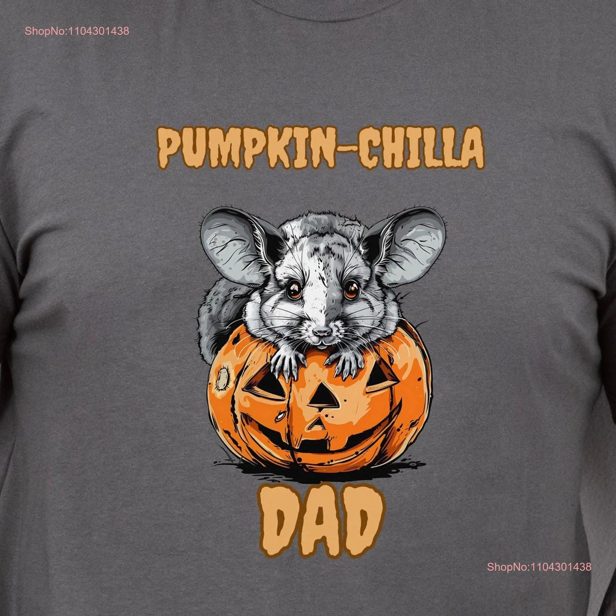 Halloween peT T Shirt spooky Chinchilla gift Dad long or short sleeves