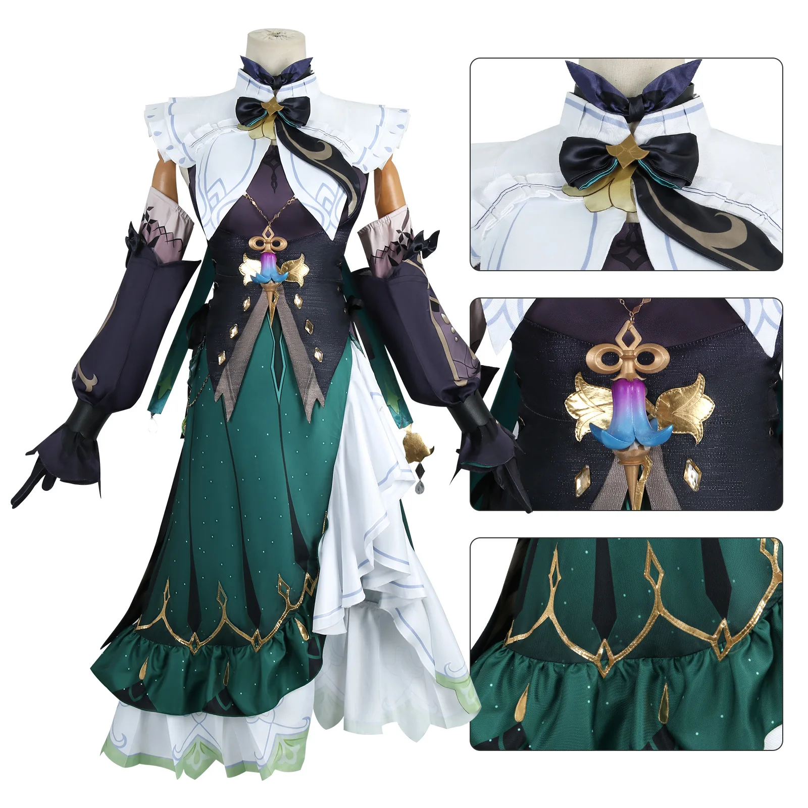 Disfraz de Kirara del Juego Genshin Impact, Fantasma con Botas, Vestido de Cosplay de Kirara, Peluca, Accesorios para la Cabeza, Sombrero, Disfraz de Anime para Jugar a Roles, Trajes para Fiestas de Halloween
