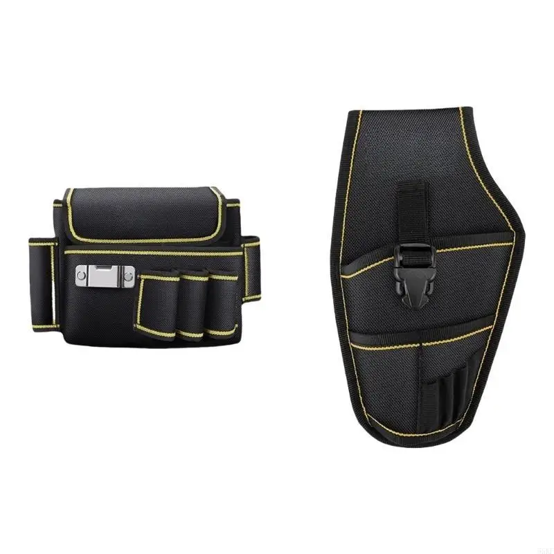 

55KF Large Capacity Oxford Cloth Tool Belt Bag Water Resistant Tool Holder Waist Pouches for Home Repairs and Outdoor Work