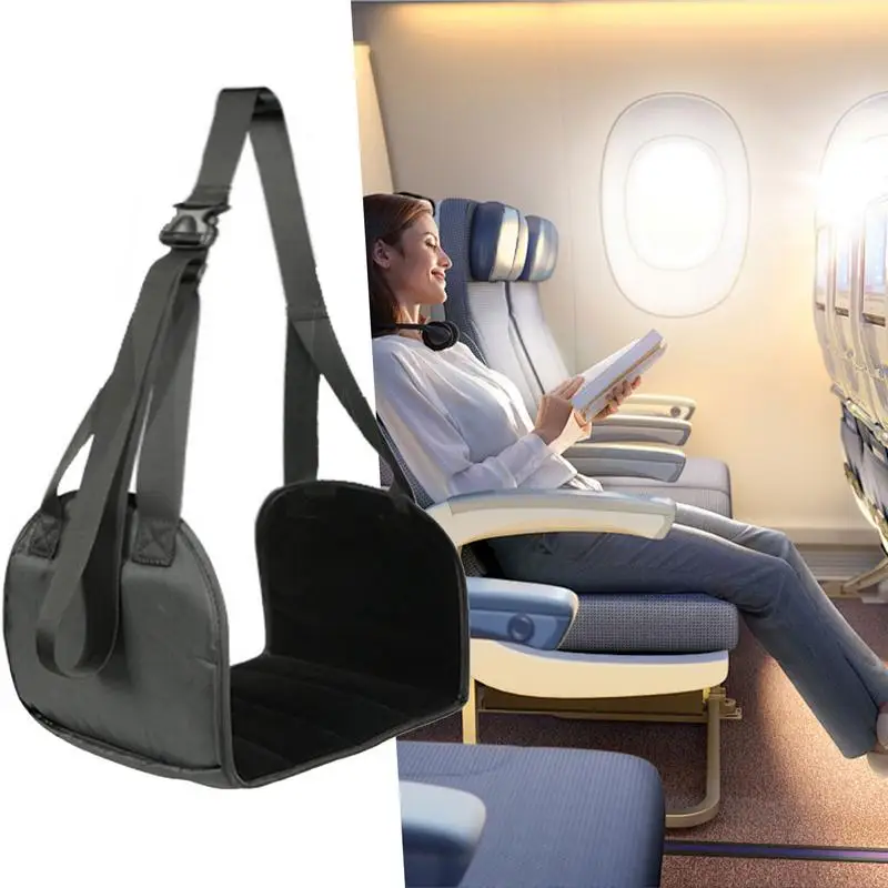 เปลญวนเท้าสําหรับเครื่องบินท่องเที่ยวแบบพกพาเครื่องบิน Footrest สลิงเท้าน้ําหนักเบาทํางานเฟอร์นิเจอร์อุปกรณ์เสริมหมอนท่องเที่ยวเที่ยวบิน
