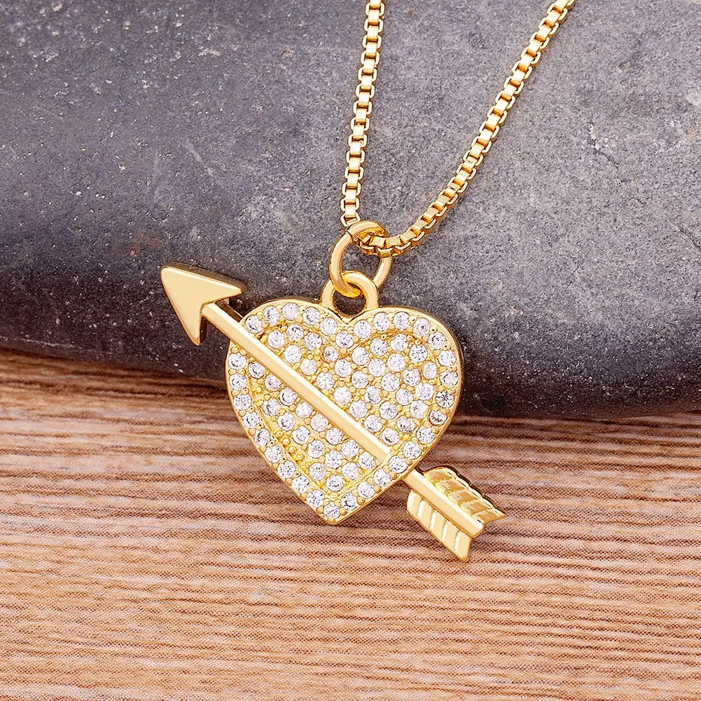 Nidin – collier à pendentif en forme de cœur pour femmes, chaîne de luxe en Zircon, Micro pavé, Sexy, à la mode, bijoux, accessoires cadeaux