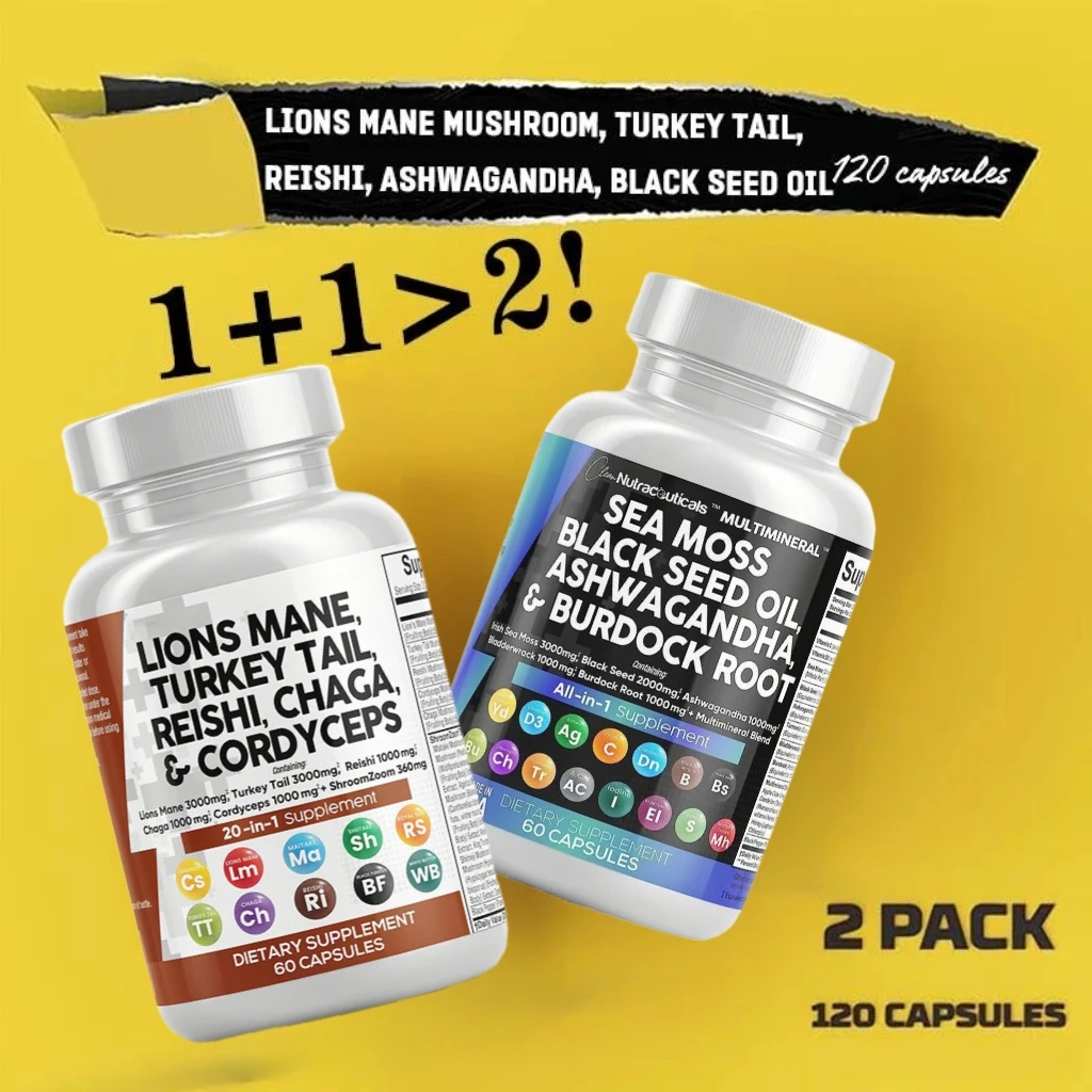 Men's Fertility Support, Multivitamins,Sea Moss, Multiminerals, L-Carnitine, Vitamin C, Niacin, Chromium -120 Capsules