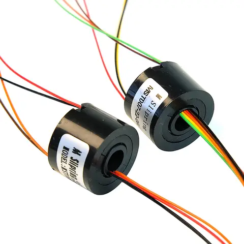 Slip Ring 2/4/6 Channel Wires With Hole Dia.7mm 1.5A Electric Slip Ring Hollow Shaft for PTZ Dining Table Rotor Camera Gimbal