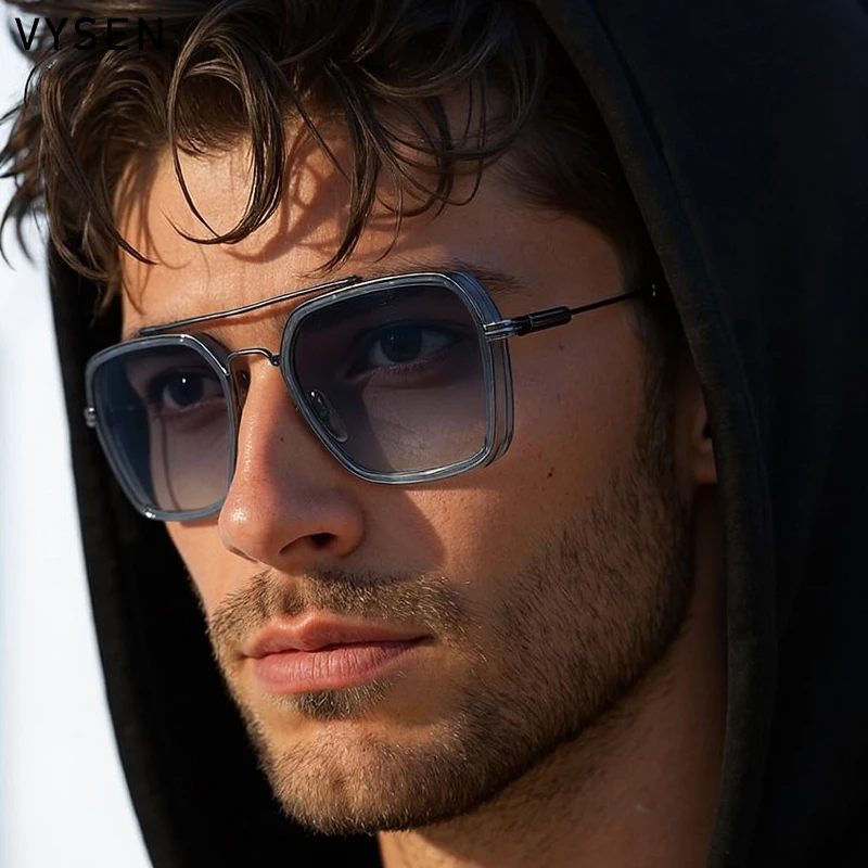 

Classic Steampunk Square Sunglasses Men 2025 Luxury Brand Vintage Metal Frame Double Beam Sun Glasses For Male Outdoor Shades