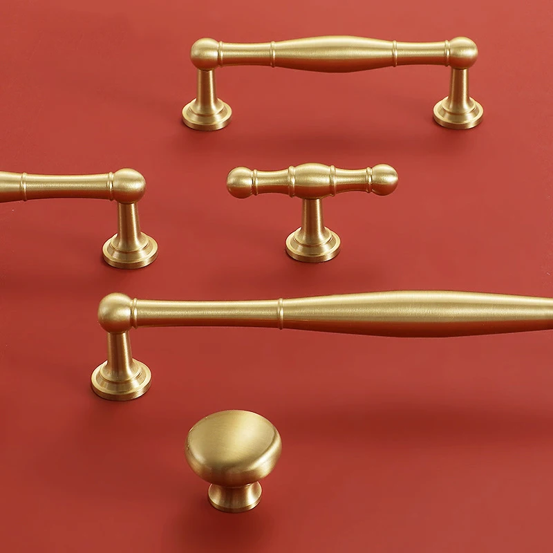 Solid Brass Gold Cupboard Pulls Drawer Knobs Kitchen Cabinet Handles Hardware Bedroom Decor/Shoe Cupboards Furniture Handle