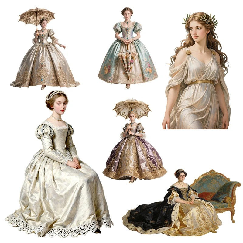 Three Ratels CD305 Beautiful medieval girl art wall stickers for home decoration