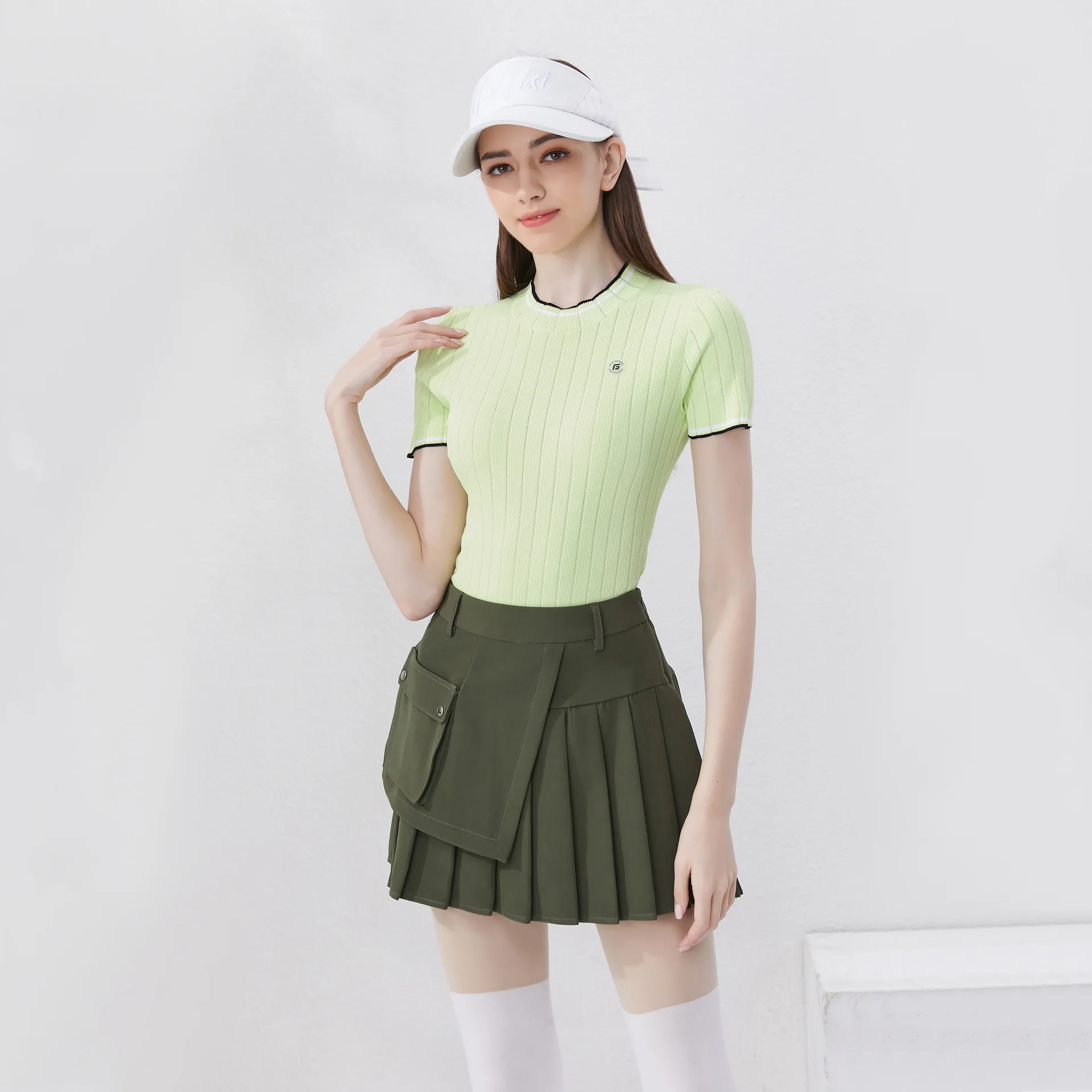 2024 Golf Wear Shirt Women Summer Slim Fit Knit Top Korean Summer Casual Sport Supplies Badminton Clothes High Quality Outfit