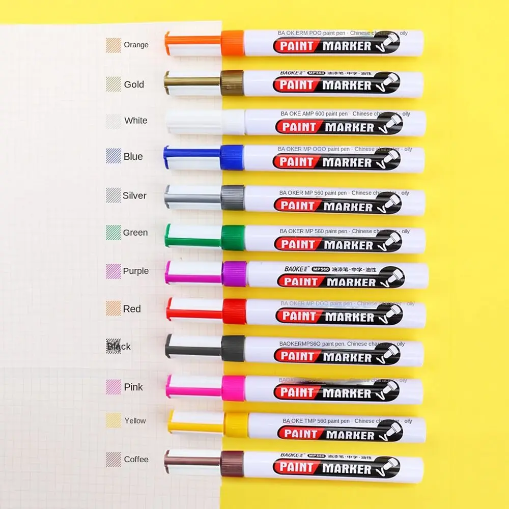 

DIY Waterproof Oil-based Paint Marker Colorful Quick Dry Oily Marker Pen Multipurpose Writing Fluorescent Pen Writing Supplies