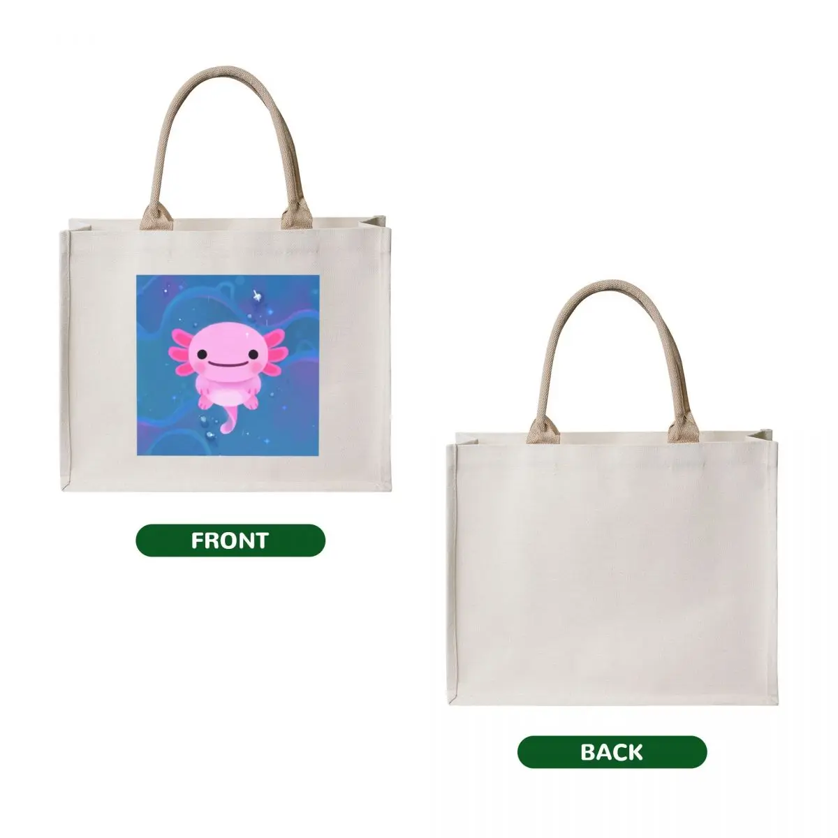 Lucy Axolotl Tote Bag Canvas tote bag custom reusable grocery bags Gift bag