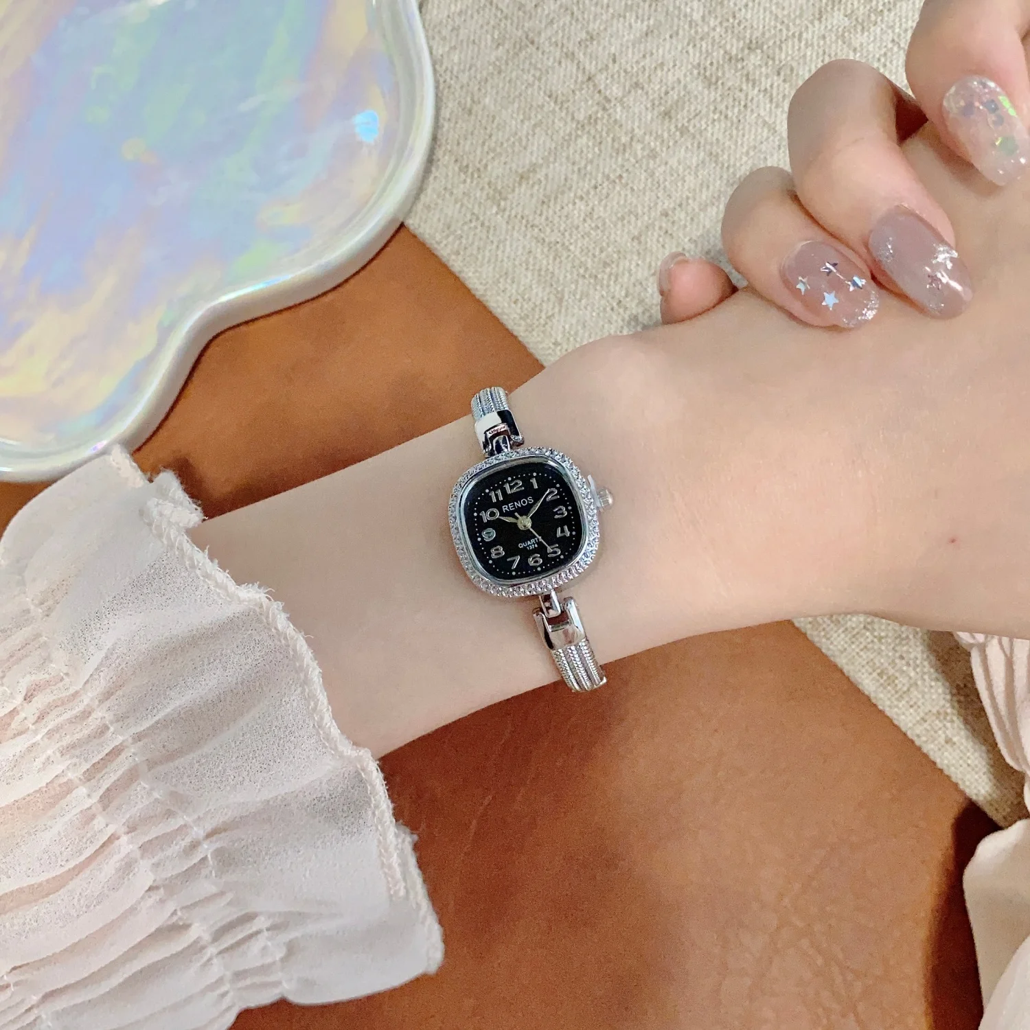 Small Mini Square Dial Women Quartz Watch Vintage Thin Sliver Bracelet Watches Niche Clock Ladies Dress Wristwatch Reloj Mujer