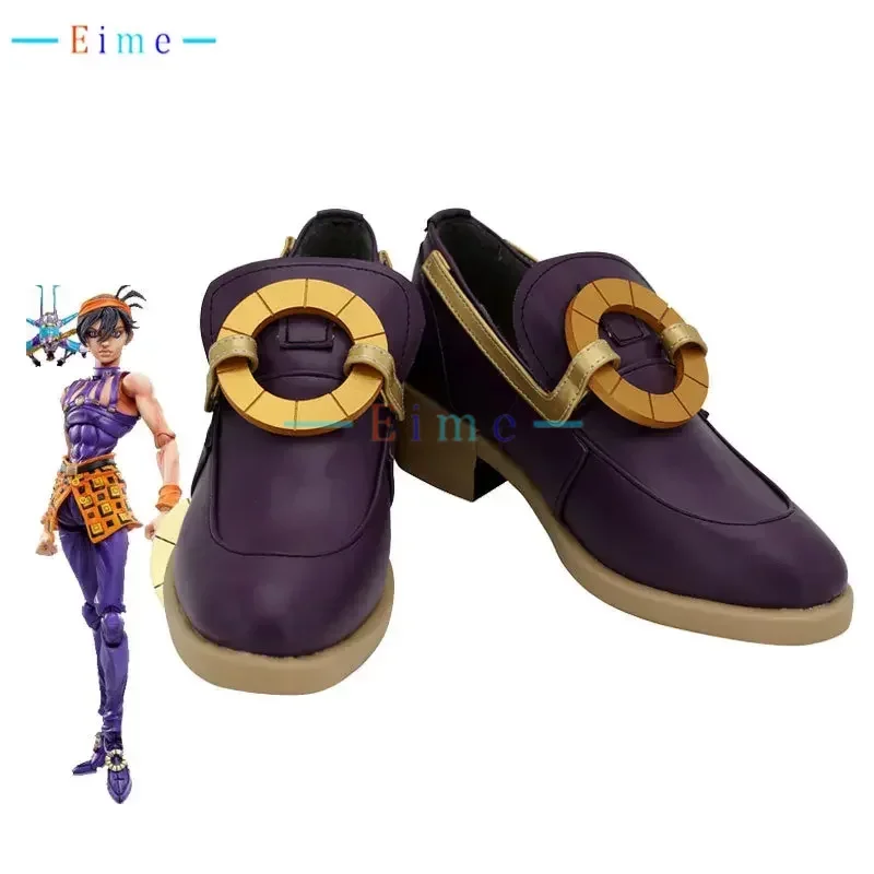 

Anime JoJo's Bizarre Adventure Narancia Ghirga Cosplay Shoes PU Leather Shoes Cosplay Prop Halloween Boot Custom Made