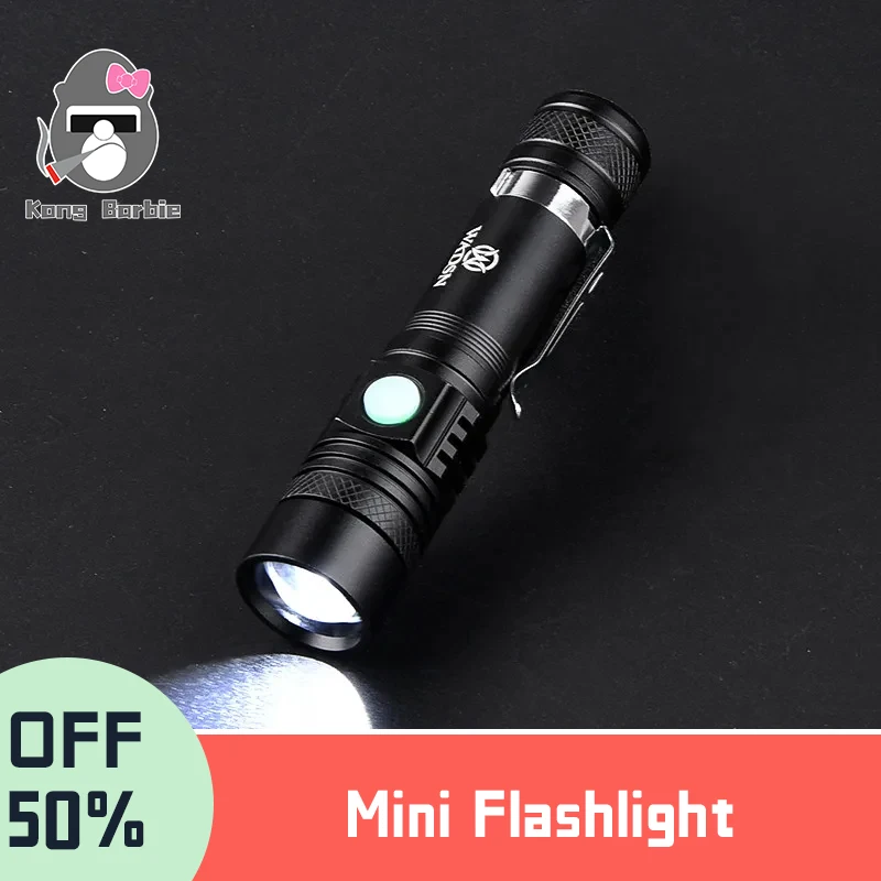 WADSN  High Lumens  Usb Rechargeable Strong Light Variable Focus with Floodlight  Mini Flashlight  For Camping Outdoor Emergency