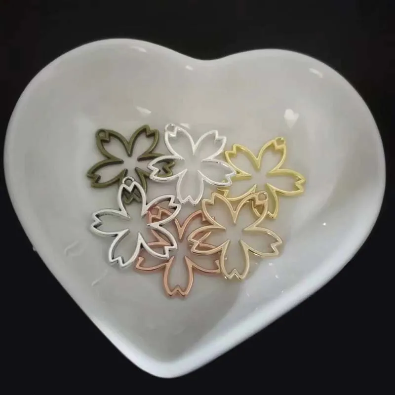 

New Arrival 20pcs 22X22mm Zinc Alloy Hollow Flower Charm Pendant Jewelry Findings Accessories Parts 6 Colors Available
