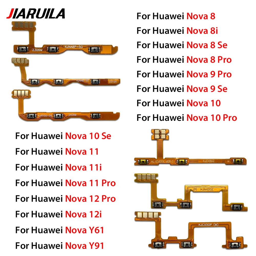Volume Button Power Switch On Off Button Flex Cable For Huawei Nova 8 Pro 8 Se 8i 9 Se 10 Se 11 Pro 11i Y61 Y71 Y91 Y60 Y70 Y90