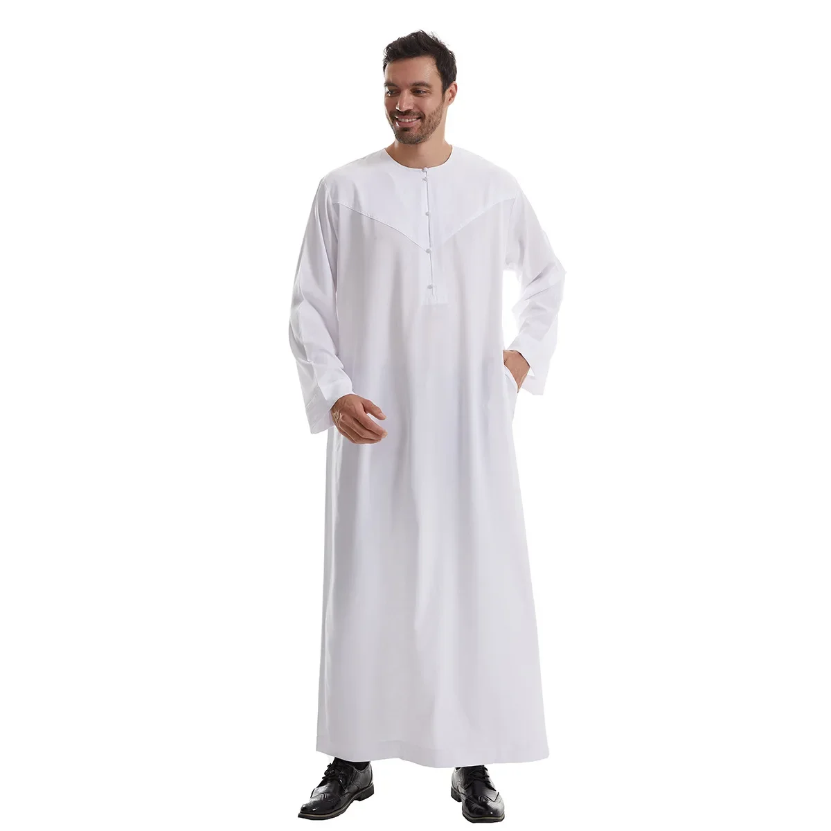 Eid Uomini Musulmani Jubba Thobe Mens Abaya Abito Lungo Islamico Ramadan Robe Arabo Saudita Musulman Caftano Dubai Marocco Djellaba Caftano