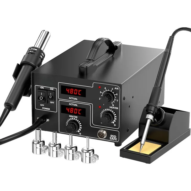 For Electrical Soldering Iron Heat Gun Maintenance 2-in-1 Air  Constant Temperature Digital Display High Power