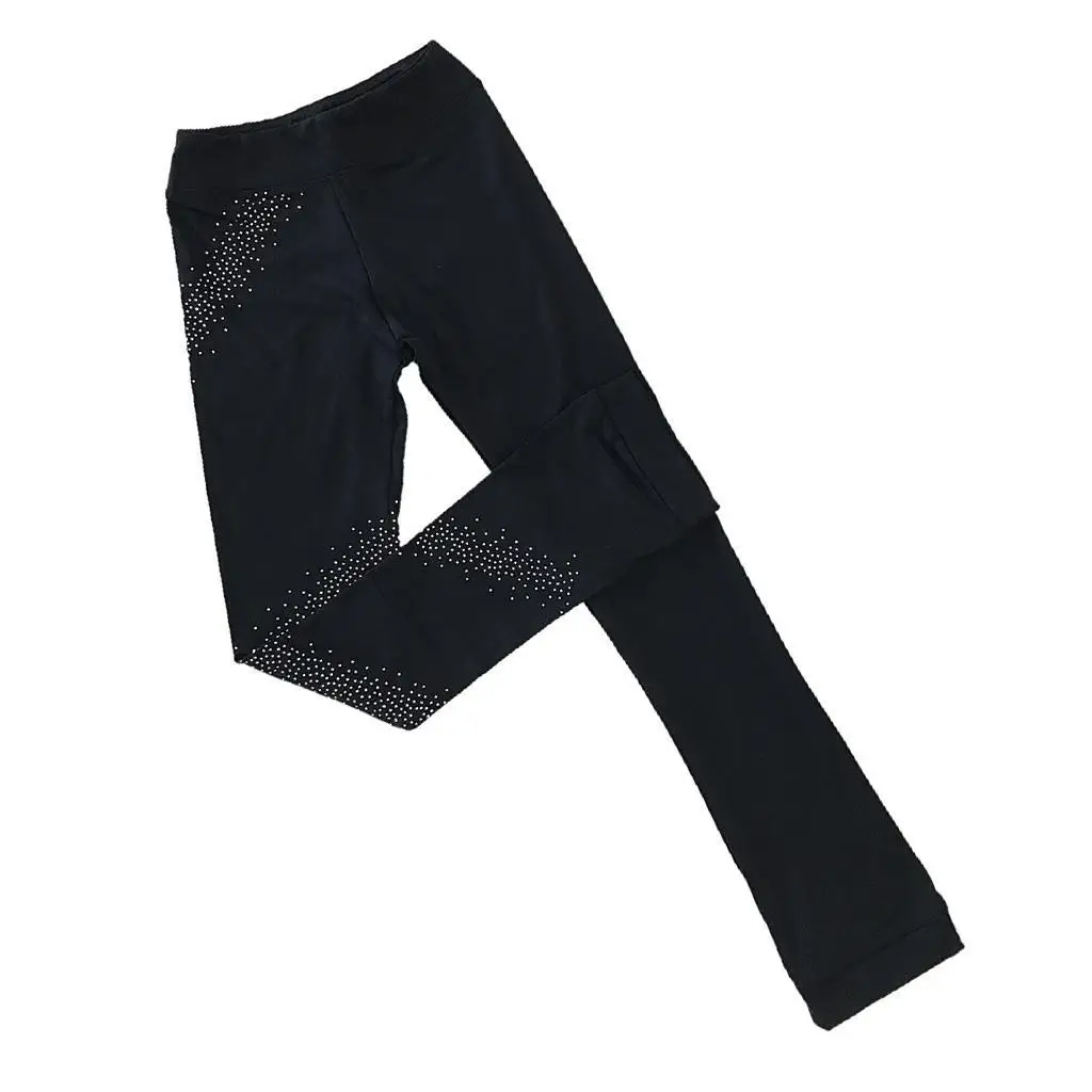 Skating Tights Crystal Sparkling Pants Figure Skate Leggings 110