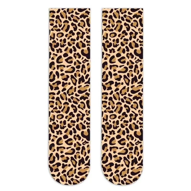 Role Playing Leopard Print Short Socks, Summer Single Shoes, Long Socks, High Elasticity,comfortable and Breathable Casual Socks