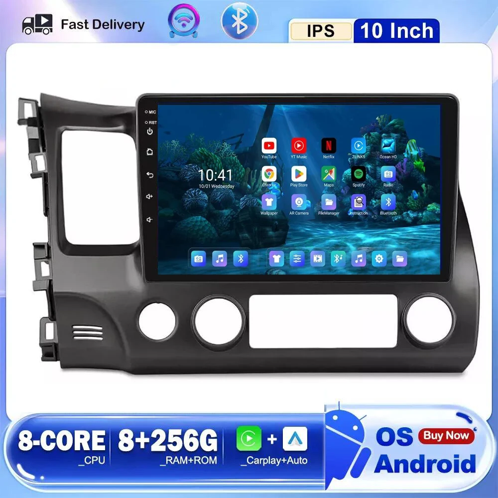 

Android 14 Car Radio Multimedia for Honda Civic 8 2005 2006-2012 2din DVD Stereo Carplay Speakers Head Unit Audio GPS Wifi