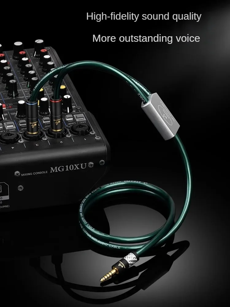 Fever Grade 4.4 Balance Turn Double 6.5 Audio Wire Single Crystal Copper Double shield 4.4mm Turn  6.35 one minute two wire