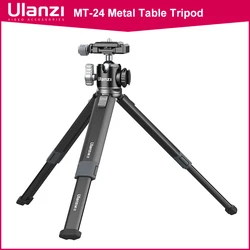 Ulanzi MT-24 Metal Table Tripod with Cold Shoe for Microphone LED Light Extend Vlog Tripod for DSLR SLR Camera Phone Tripod