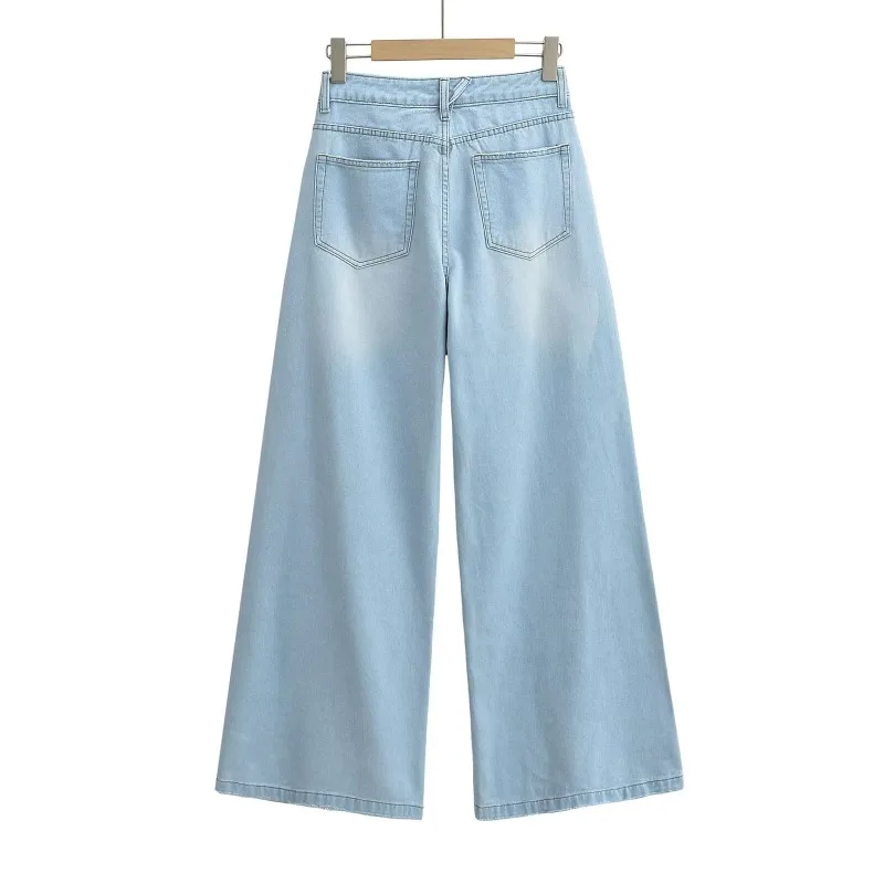 Traf zr Damen Jeans hose Baggy Jeans y2k Vintage ausgestellt breit neue niedrige Taille steigen übergroße Hose Harajuku Mode Frau Hose