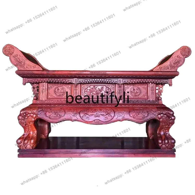 Factory DirectFragrant camphor wood temple solid wood Buddhist hall Buddhist cabinet offering table Zong's ancestral hall shrine
