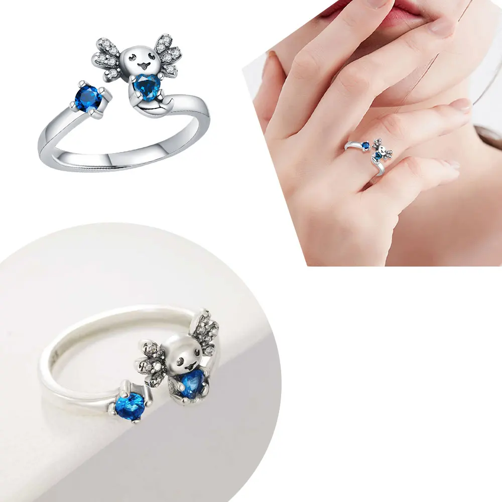 Women's Adjustable 925 Sterling Silver Animal Hoop Ring