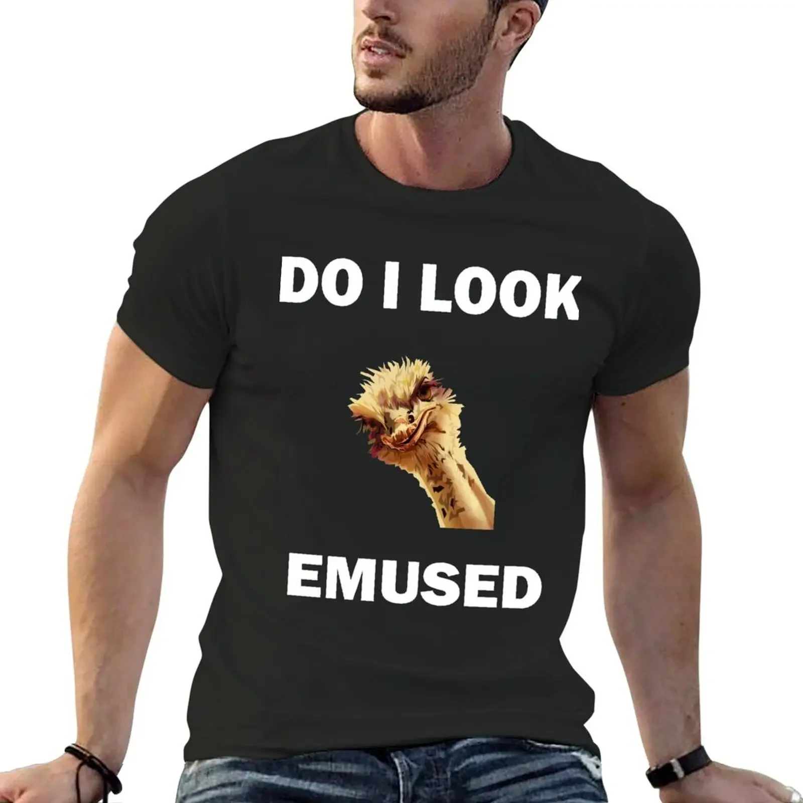 Funny Emu Bird Do I Look Emused Cute Australia Emu T-Shirt summer tops blue archive shirts men graphic